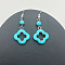 Synthetic Turquoise & Alloy Dangle Earrings, Turquoise, show in picture16