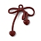 Alloy Pendants with Enamel, Gothic Style, Dark Red, Bowknot, 23.5x19.5x3.5mm, Hole: 1.6mm