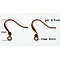 Brass French Earring Hooks, Flat Earring Hooks, with Beads and Horizontal Loop, Lead Free & Nickel Free, Red Copper, 15mm, Hole: 2mm