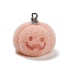 Halloween Flocky Opaque Resin Pendants, with Platinum Tone Iron Loops, Pumpkin, 23.5x26x25mm, Hole: 2mm