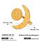 Moon & Flat Round 304 Stainless Steel Cuff Rings, Golden, Inner Diameter: Adjustable