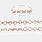 Soldered Brass Coated Iron Rolo Chains, Belcher Chain, with Spool, Rose Gold, 2x0.5mm, about 328.08 Feet(100m)/roll