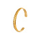 Stainless Steel Leaf Pattern Cuff Bangle, Golden, Wide: 8.2mm, Inner Diameter: 2-1/2 inch(6.2cm)