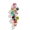 Skull Alloy Rhinestone Brooches for Backpack Clothes, Colorful, 87x30mm