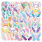 50Pcs PVC Waterproof Self-Adhesive Stickers, for Scrapbooking, Wings, Mixed Color, 58.8x53.7mm