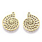 Ion Plating(IP) 304 Stainless Steel Pendants, Laser Cut, Conch Charm, Real 18K Gold Plated, 20x16.5x1.5mm, Hole: 1.6mm