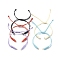 Adjustable Braided Eco-Friendly Korean Waxed Polyester Cord, with 304 Stainless Steel Open Jump Rings, for Link Bracelet Making, Mixed Color, 10-3/8 inch(26.4cm), Hole: 3mm