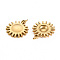 304 Stainless Steel Pendant Cabochon Settings, with Jump Rings, Sun, Real 14K Gold Plated, Tray: 1/4 inch(6mm), 17x15x2.5mm, Jump Ring: 3.8x0.5mm, 2.8mm inner diameter
