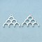 Brass Chandelier Component Links, Cadmium Free & Nickel Free & Lead Free, Cloud, Silver Color Plated, 14.5x18.5x2mm, Hole: 1mm & 0.8mm