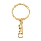 Ion Plating(IP) 304 Stainless Steel Split Key Rings, Real 18K Gold Plated, 59mm