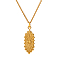 Elegant Vintage Stainless Steel Pave Clear Cubic Zirconia Pendant Necklaces for Women, Golden, Flower, 15.55 inch(39.5cm)