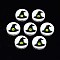 Halloween Printed Natural Wood Beads, Flat Round with Wicth Hat Pattern, Black, 19~20x5.9mm, Hole: 2~2.2mm