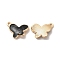 Alloy Enamel Pandants, Lead Free & Cadmium Free, Light Gold, Butterfly Charm, Black, 18x15x3mm, Hole: 1.6mm
