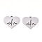 Non-Tarnish 201 Stainless Steel Charms, Laser Cut, Heart with HeartBeat, Stainless Steel Color, 14x16.5x0.9mm, Hole: 1.5mm