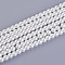 Eco-Friendly Dyed Glass Pearl Round Bead Strands, Cotton Cord Threaded, White, 6mm, Hole: 1.2~1.5mm, about 72pcs/strand, 15 inch