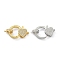 Brass Clear Cubic Zirconia Lobster Claw Clasps, with Bail Beads/Tube Bails, Long-Lasting Plated, Heart, Platinum & Real 18K Gold Plated, 22x15x5mm, Hole: 1.4mm