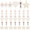 48Pcs 6 Styles Alloy Enamel Pendants, Star & Heart, Mixed Color, 16.5~28x12~26.5x1~2mm, Hole: 1.2~2mm, 8pcs/style