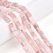 Natural Pink Opal Beads Strands, Square, 6~7x6~7x3~4mm, Hole: 0.7mm, about 58~64pcs/strand, 14.96~15.35 inch(38~39cm)