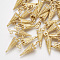 Brass Pendants, Cadmium Free & Nickel Free & Lead Free, with Cubic Zirconia, Umbrella, Clear, Real 18K Gold Plated, 22.5x6mm, Hole: 1mm