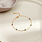 304 Stainless Steel Jet Rhinestone Link Chain Anklets, Golden, Flat Round, 7-7/8 inch(200mm)