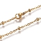 304 Stainless Steel Cable Chains/Satellite Chains Necklaces, with Rondelle Beads and Lobster Claw Clasps, Golden, 17.91 inch(45.5cm), 2mm
