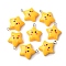 Opaque Resin Pendants, Star, with Platinum Iron Loop, Gold, 24x21.5x7.5mm, Hole: 2mm