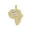 Brass Micro Pave Cubic Zirconia Pendants, Cadmium Free & Nickel Free & Lead Free, Real 18K Gold Plated, Lion, Clear, 35x30x3mm, Hole: 7x4mm