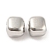 Rack Plating Alloy Beads, Cadmium Free & Nickel Free & Lead Free, Square, Platinum, 8x8x7mm, Hole: 2mm