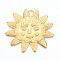 304 Stainless Steel Pendants, Sun Charms, Ion Plating(IP), Real 18K Gold Plated, 48x50x2mm, Hole: 6x5mm