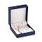 PU Leather Jewelry Box, for Pendant, Ring and Bracelet Packaging Box, Square, Medium Blue, 9x9x4.5cm