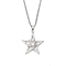 Brass Micro Pave Clear Cubic Zirconia Pendant Necklaces, 201 Stainless Steel Chains Necklaces, Star, 23.62 inch(60cm), Star: 25x23.8mm