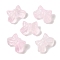 Transparent Spray Paint Glass Beads, Bowknot, Pink, 9.5x14x6.5mm, Hole: 1mm