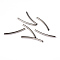 Tube Beads, Brass, Curved, Nickel Free, Platinum, 25x2mm, Hole: 1mm