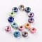 Dyed Rondelle Natural Ocean White Jade Beads, Large Hole Beads, Mixed Color, 15x8mm, Hole: 6mm