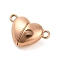304 Stainless Steel Magnetic Clasps, Heart, Rose Gold, 10.5x17x6.5mm, Hole: 1.5mm