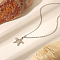 304 Stainless Steel Pendant Necklaces, Stainless Steel Color, Starfish, 17.72 inch(45cm)