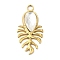 Real 18K Gold Plated 304 Stainless Steel Pendants, with Glass, Leaf Charms, Clear, 30x15x4~5.5mm, Hole: 2.5mm