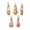 5Pcs 5 Styles Electroplated Natural Quartz Crystal Copper Wire Wrapped Pendants, Teardrop Charms, with Brass Beads, Golden, BurlyWood, 25~37x6~13mm, Hole: 3.5~4mm, 1pc/style