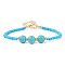 Round Synthetic Turquoise Beaded Bracelets, with Lobster Claw Clasp