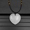 Natural Quartz Crystal Pendant Necklaces, Heart, 15.75~23.62 inch(40~60cm)