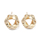 Twist Ring Alloy Studs Earrings for Women, with 304 Stainless Steel Pins, Light Gold, 14.5x15mm