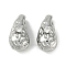 Brass Micro Pave Cubic Zirconia Charms, Cadmium Free & Nickel Free & Lead Free, Teardrop, Platinum, 12x6.5x8mm, Hole: 1.6mm