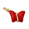 Brass Enamel Charms, Butterfly Charm, with Jump Ring, Lead Free & Cadmium Free, Long-Lasting Plated, Rack Plating, Real 18K Gold Plated, Dark Red, 15x10.5x3mm, Hole: 3.5mm