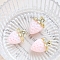 Acrylic Pendants, Strawberry, Misty Rose, 32x23mm