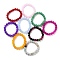 Dyed Natural Jade Beads Stretch Bracelets, Round, Mixed Color, Inner Diameter: 2-1/8 inch(5.4cm), Bead: 10mm