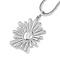 Rack Plating Brass Sun Pendant Necklaces, Cadmium Free & Lead Free, Long-Lasting Plated, Platinum, 17.72 inch(45cm)