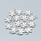 925 Sterling Silver Charms, with 925 Stamp, with Jump Ring, Flower, Silver, 13x12x3mm, Hole: 4mm