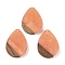 Resin & Wood Pendants, Teardrop Charms, Light Salmon, 35.5x26.5x3mm, Hole: 2mm