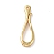 Rack Plating Brass Hook Clasps, Long-Lasting Plated, Real 18K Gold Plated, 30x9.5x3mm, Hole: 1.8mm