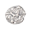 304 Stainless Steel Pendants, Hammered Irregular Flat Round Charm, Anti-Tarnish, Stainless Steel Color, 17.5x18.5x3mm, Hole: 1.4mm